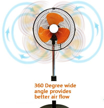 360 degree oscillating 12inch Colored Blade Fan