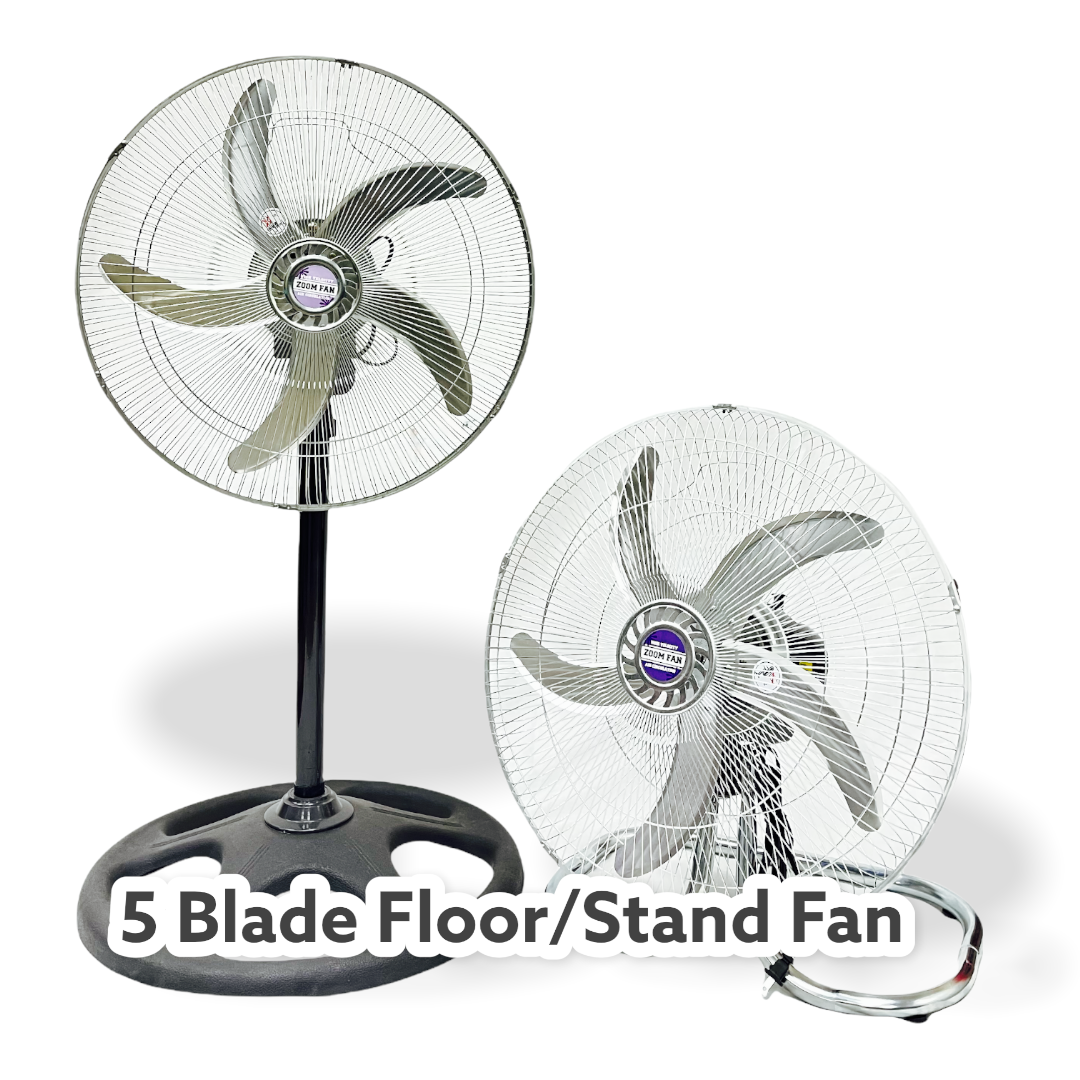 Zoom 18in Stand Fan with Aluminum 5 Blade and Floor Brackets (2 pack)