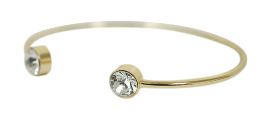 Simple Wire Bangle with Crystals