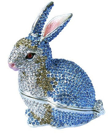 Limited Edition Cristiani Collezione Hand Paved Crystal Rabbit Keepsake Box