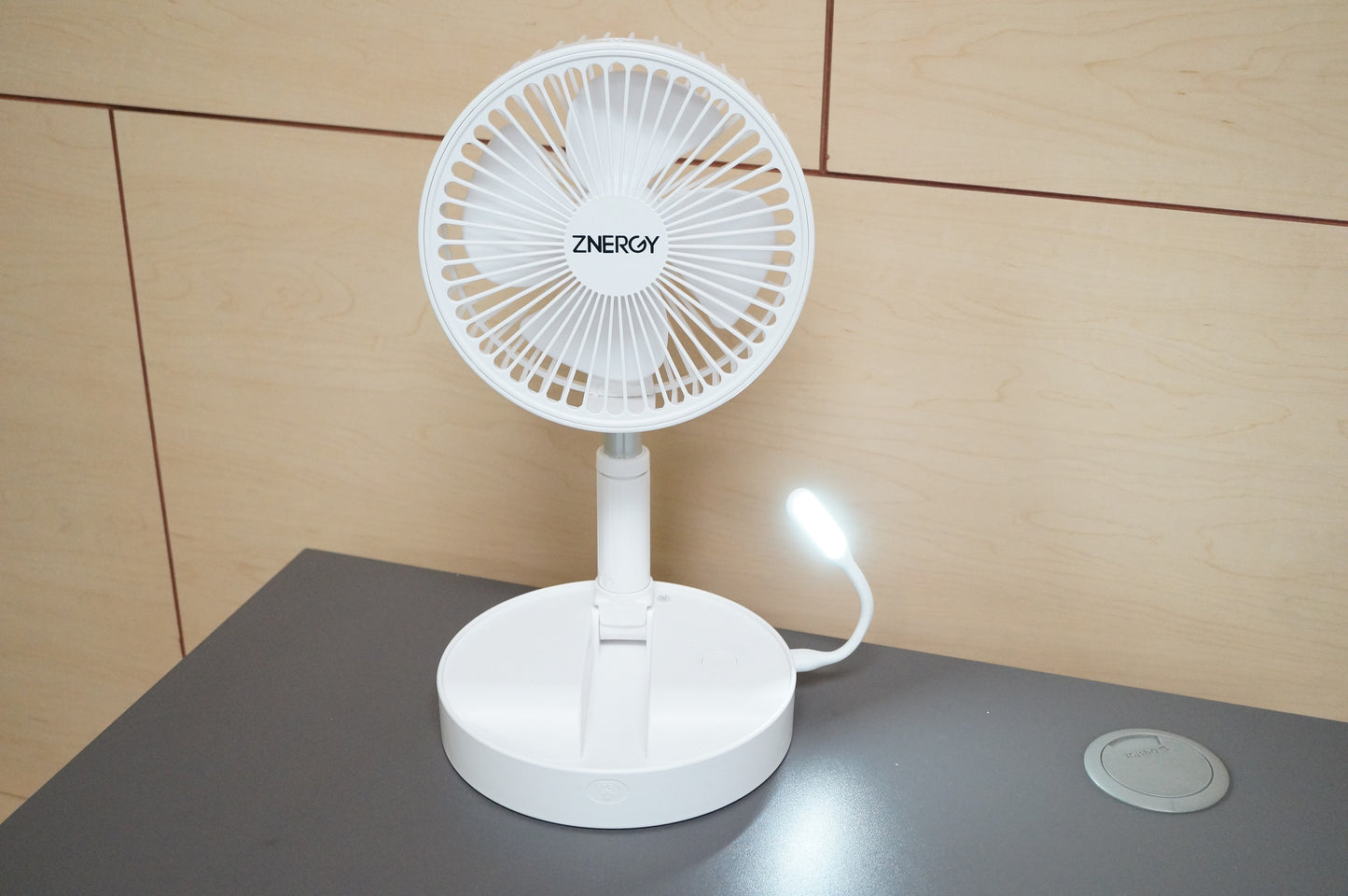 Folding Fan with Power Bank and LED Light