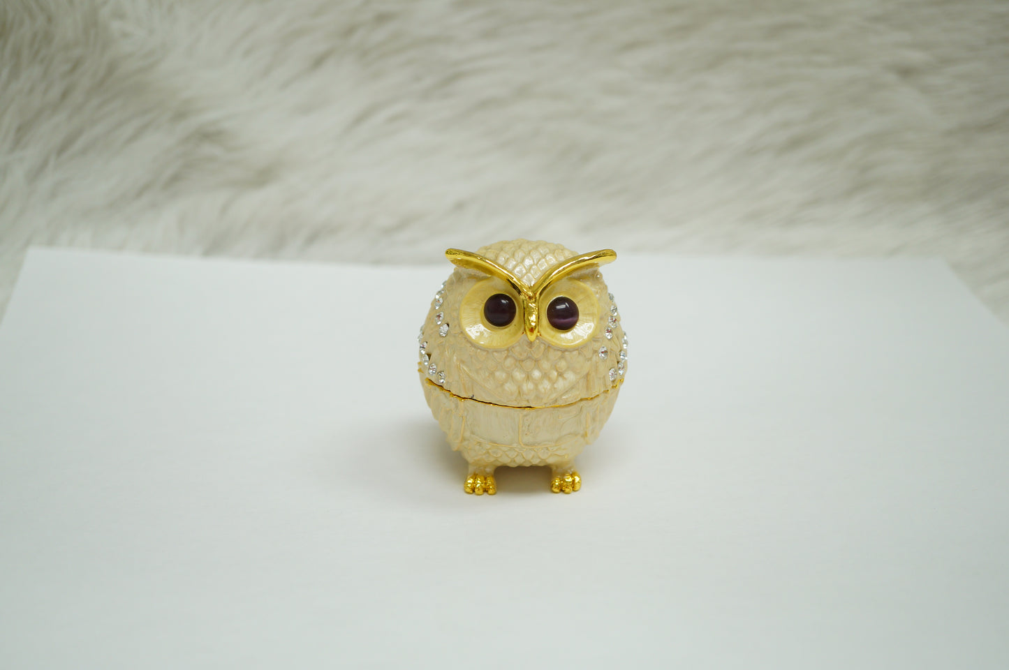 Cristiiani Collezione Cream Owl Trinket Box.