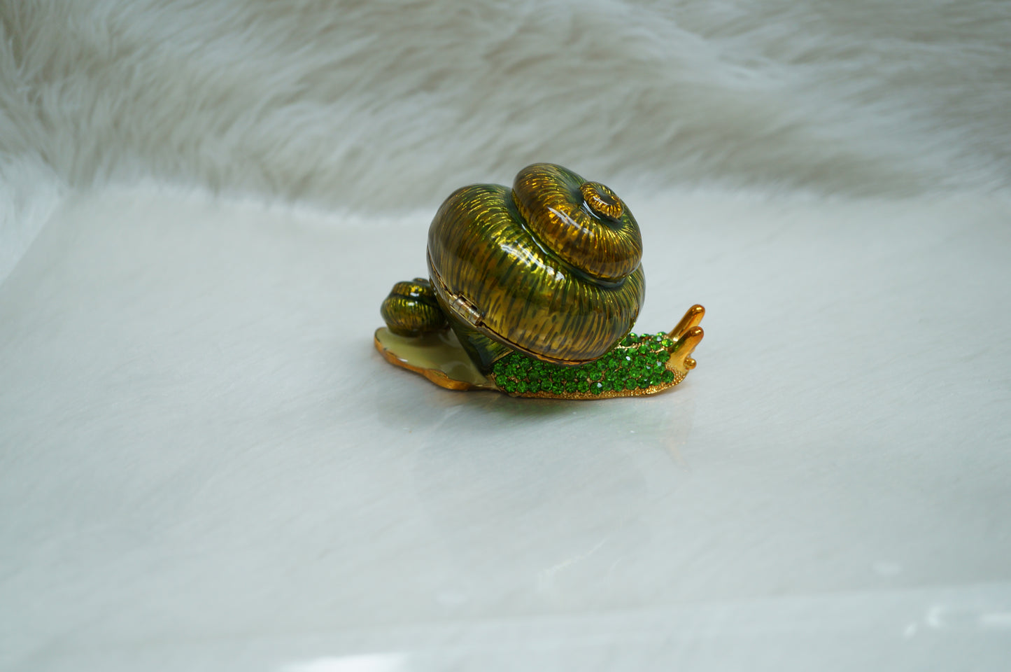 Cristiani Collezione Large Green Snail Trinket Box.