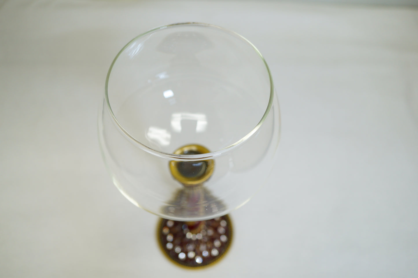 Cristiani Collezione Wine Glass with Decorative Pewter Stem Base.