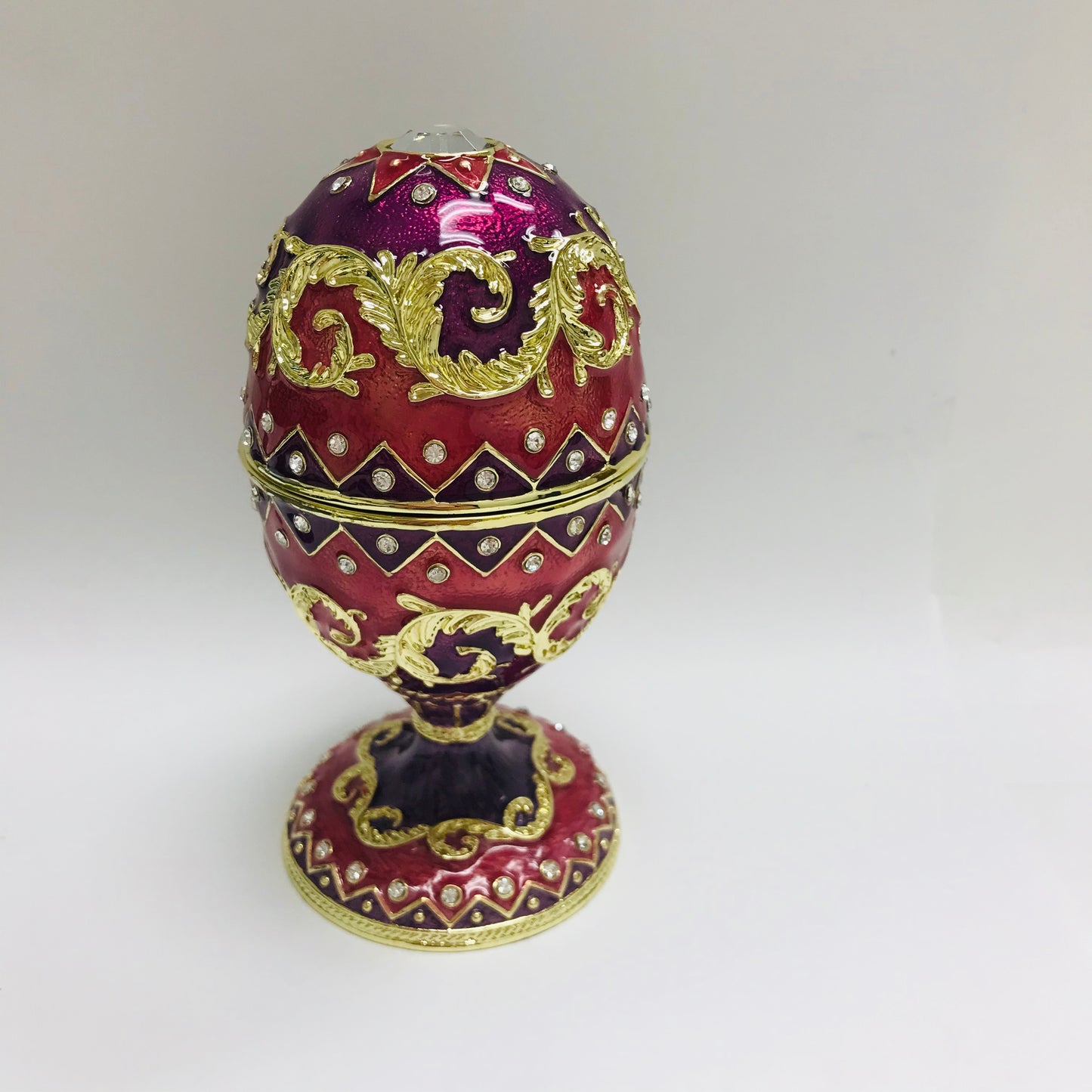 Cristiani Collection Pink Purple Gold Musical Egg Trinket Box.