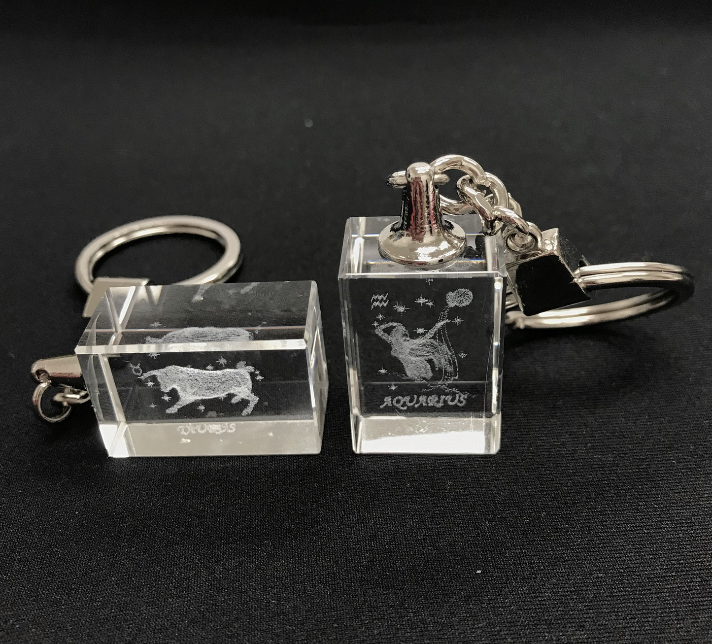 Crystal Engraving 3D Zodiac Signs Keychain