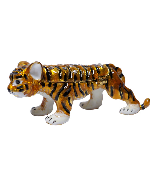 12 pcs Bulk Buy Cristiani Collezione Tiger Trinket Keepsake Box with Crystals