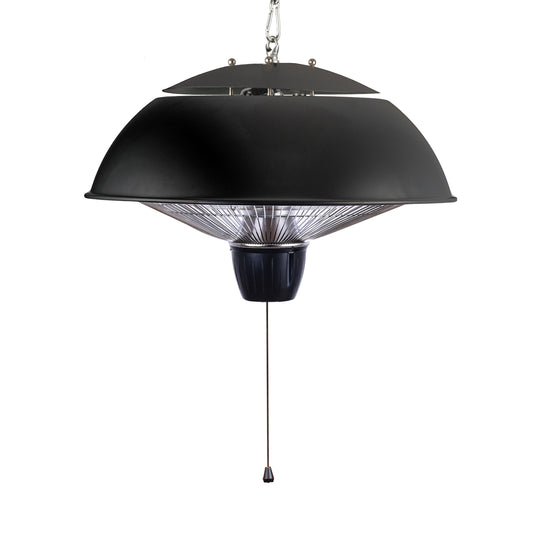 ZNERGY Infrared Electric Black Dome Ceiling Hanging heater with Dual Temperature Setting.