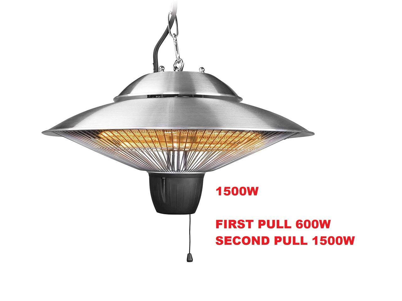 ZNERGY Infrared Electric Silver UFO Ceiling Hanging Heater with Dual Temperature Setting.