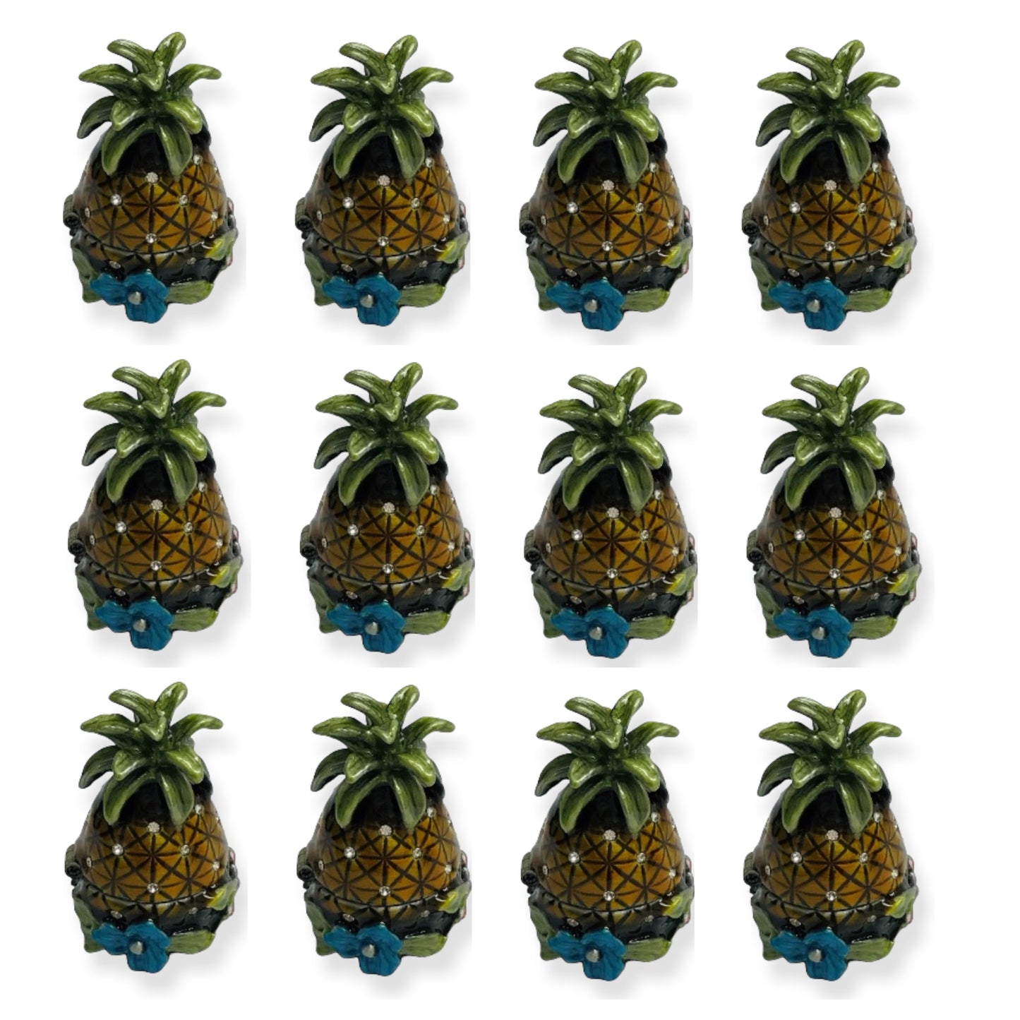 12pc bulk buy Cristiani Collezione Pineapple Trinket Keepsake Box
